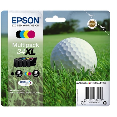 Epson C13T34764010 Tintenmultipack 34XL schwarz cyan gelb magenta von Epson