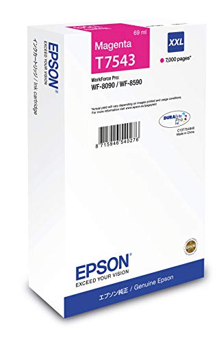 Epson C13T754340 WF8090 Tintenpatrone, 69 ml 7000 P ISO/IEC24711 XXL, Magenta, 2309461 von Epson