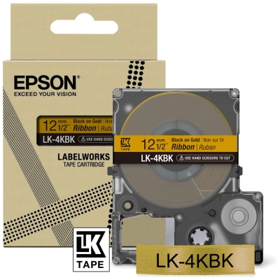 Epson C53S654001 Schriftband LK-4KBK Satinband 12mmx5m schwarz/gold von Epson
