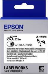 Epson C53S654904 - ETIKETTENKASSETTE LK-4WBA5 - Etikettenkassette LK-4WBA5 - Schrumpfschlauch - schwarz auf weiß - 5mm Durchmesser (2,5m) von Epson