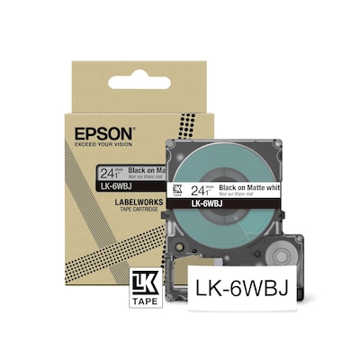 Epson C53S672064 Schriftband LK-6WBJ Matt 24mm x 8m schwarz auf weiß Epson C53S672064 Schriftband LK-6WBJ Matt 24mm x 8m schwarz auf weiß von Epson