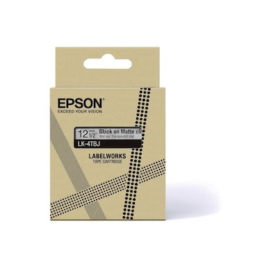 Epson C53S672065 Schriftband LK-4TBJ Matt 12mm x 8m schwarz auf transparent von Epson