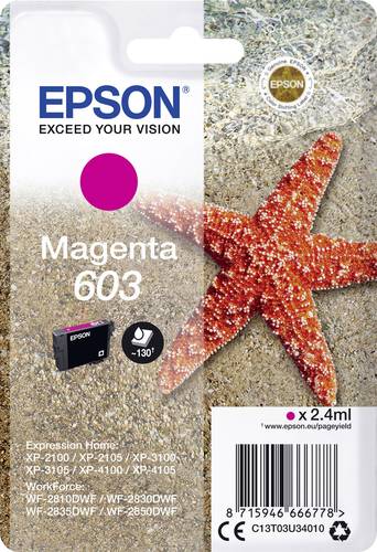 Epson Druckerpatrone T03U34, 603 Original Magenta C13T03U34010 von Epson