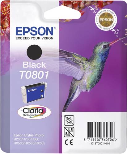 Epson Druckerpatrone T0801 Original Schwarz C13T08014011 von Epson