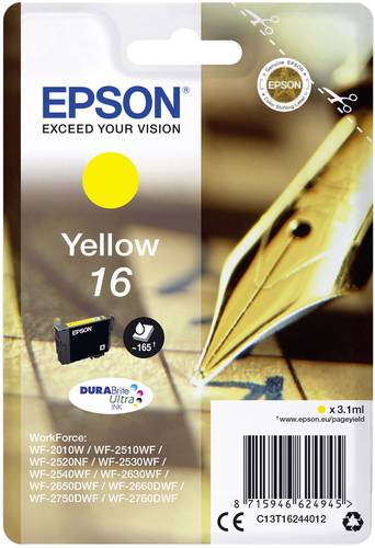 Epson Druckerpatrone T1624, 16 Original Gelb C13T16244012 von Epson