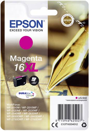 Epson Druckerpatrone T1633, 16XL Original Magenta C13T16334012 von Epson