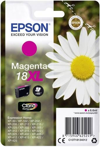 Epson Druckerpatrone T1813, 18XL Original Magenta C13T18134012 von Epson