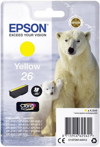 Epson Druckerpatrone T2614, 26 Original Gelb C13T26144012 von Epson