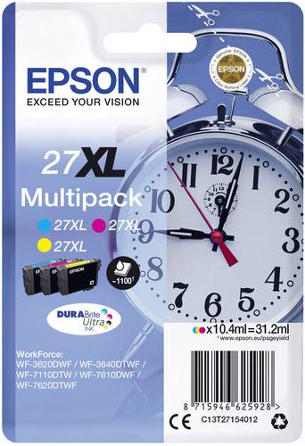 Epson Druckerpatrone T2715, 27XL Original Kombi-Pack Cyan, Gelb, Magenta C13T27154012 Epson Druckerpatrone T2715, 27XL Original Kombi-Pack Cyan, Gelb, Magenta C13T27154012 von Epson
