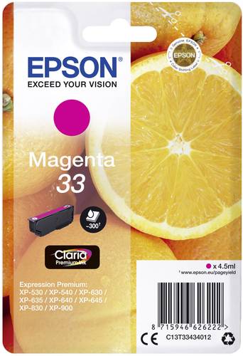 Epson Druckerpatrone T3343, 33 Original Magenta C13T33434012 Epson Druckerpatrone T3343, 33 Original Magenta C13T33434012 von Epson