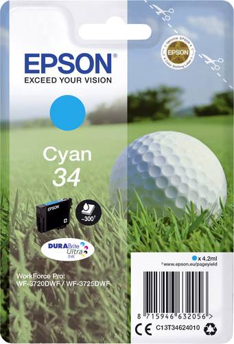 Epson Druckerpatrone T3462, 34 Original Cyan C13T34624010 Epson Druckerpatrone T3462, 34 Original Cyan C13T34624010 von Epson
