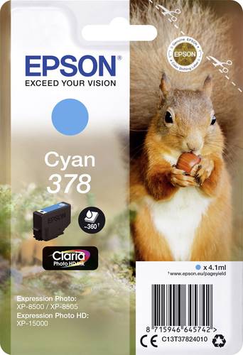 Epson Druckerpatrone T3782, 378 Original Cyan C13T37824010 von Epson