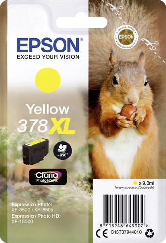 Epson Druckerpatrone T3794, 378XL Original Gelb C13T37944010 von Epson