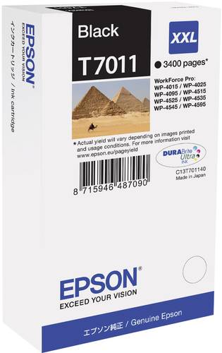 Epson Druckerpatrone T7011, XXL Original Schwarz C13T70114010 Epson Druckerpatrone T7011, XXL Original Schwarz C13T70114010 von Epson