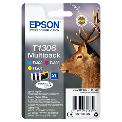 Epson Druckerpatronen Multipack T1306 / C13T13064012 (C, M, Y) von Epson