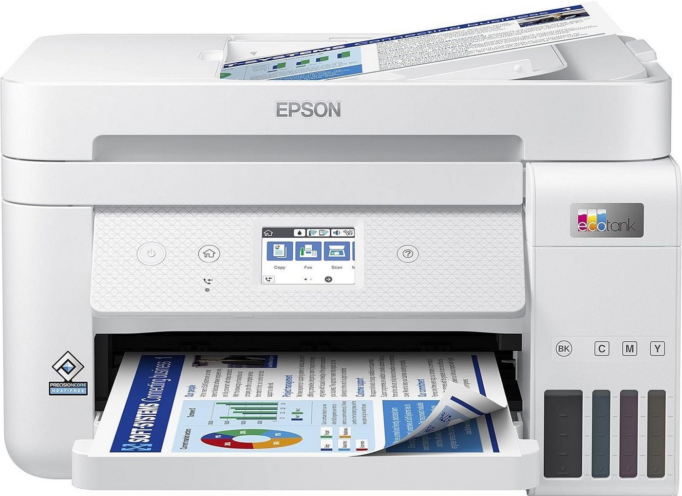 Epson EcoTank 4in1 Tinten-Multifunktionsgerät Kopiergerät Scanner Drucker Multifunktionsdrucker, (WLAN (Wi-Fi), Scanner, Kopierer, Farbe, Papier,Wifi,Tintenpatrone,Tintenstahldrucker) von Epson
