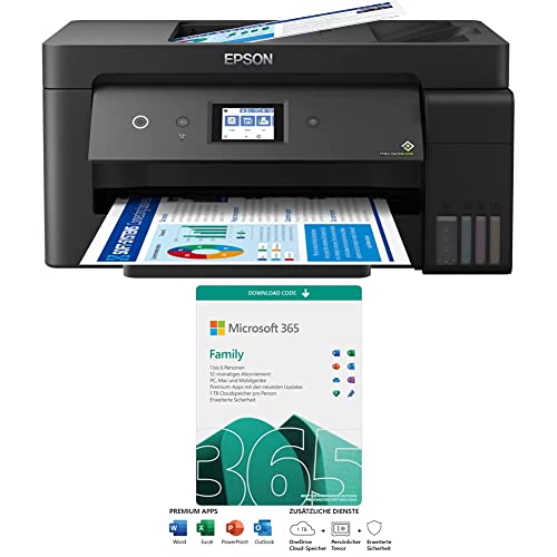 Epson EcoTank ET-15000 4-in-1 Tinten-Multifunktionsgerät (Kopie, Scan, Druck, Fax, A3 + Microsoft 365 Family | Download von Epson