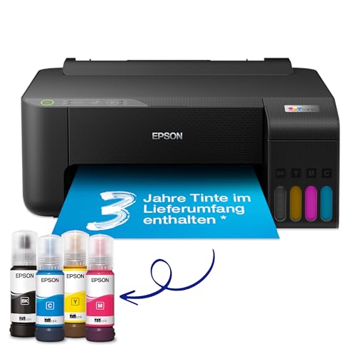 Epson EcoTank ET-1810 nachfüllbares Farbig Tintenstrahldrucker (DIN A4, WiFi, USB 2.0) großer Tintentank, 12 GB, hohe Reichweite, niedrige Seitenkosten, Schwarz von Epson