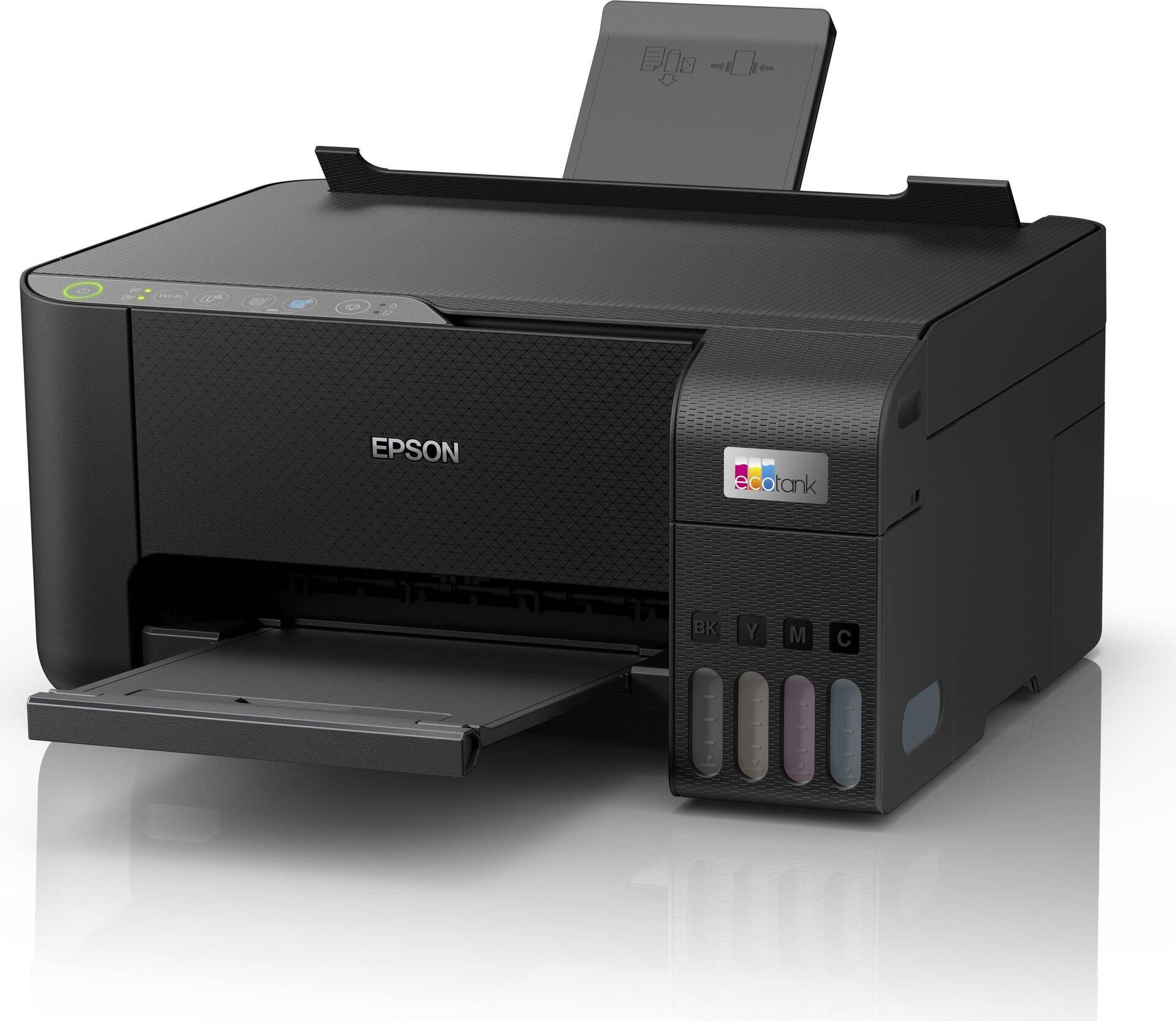 Epson EcoTank ET-2810 - Multifunktionsdrucker - Farbe - Tintenstrahl - ITS - A4 (Medien) - bis zu 10 Seiten/Min. (Drucken) - 100 Blatt - USB, Wi-Fi - Schwarz (C11CJ67403) von Epson