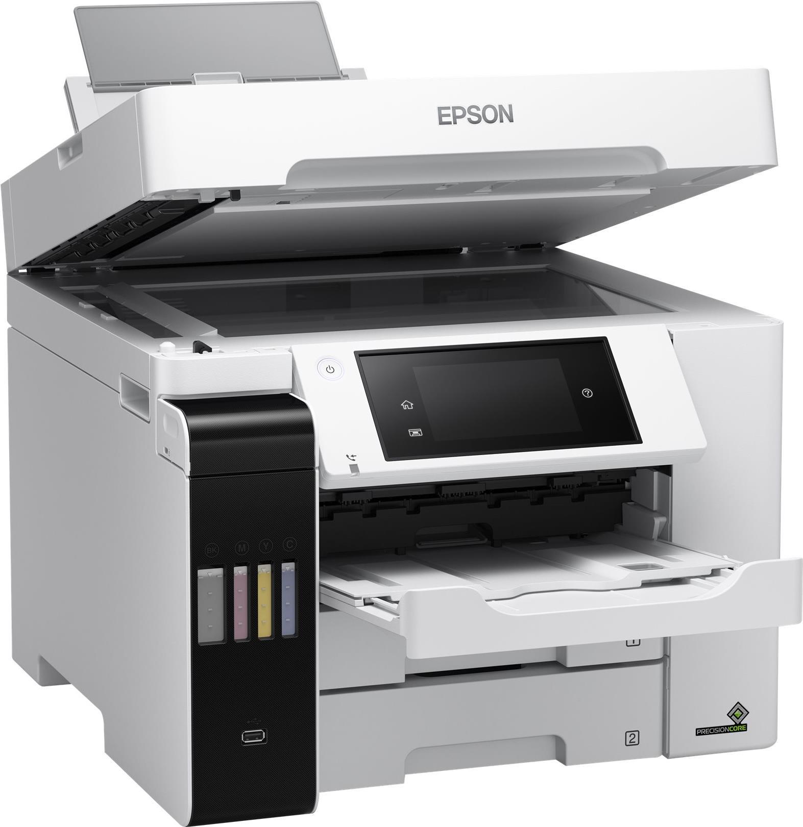 Epson EcoTank ET-5880 - Multifunktionsdrucker - Farbe - Tintenstrahl - A4 (210 x 297 mm) (Original) - A4 (Medien) - bis zu 32 Seiten/Min. (Drucken) - 550 Blatt - 33.6 Kbps - USB, LAN, Wi-Fi von Epson