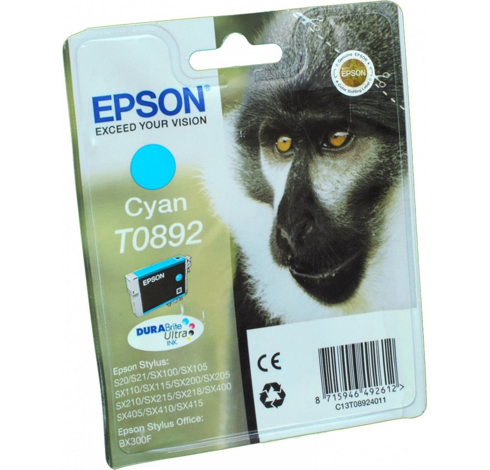 Epson Epson T 0892 DURABrite Ultra cyan Druckerpatrone Elektro-Kabel, Wisch- und wasserfeste Ausdrucke Epson Epson T 0892 DURABrite Ultra cyan Druckerpatrone Elektro-Kabel, Wisch- und wasserfeste Ausdrucke von Epson