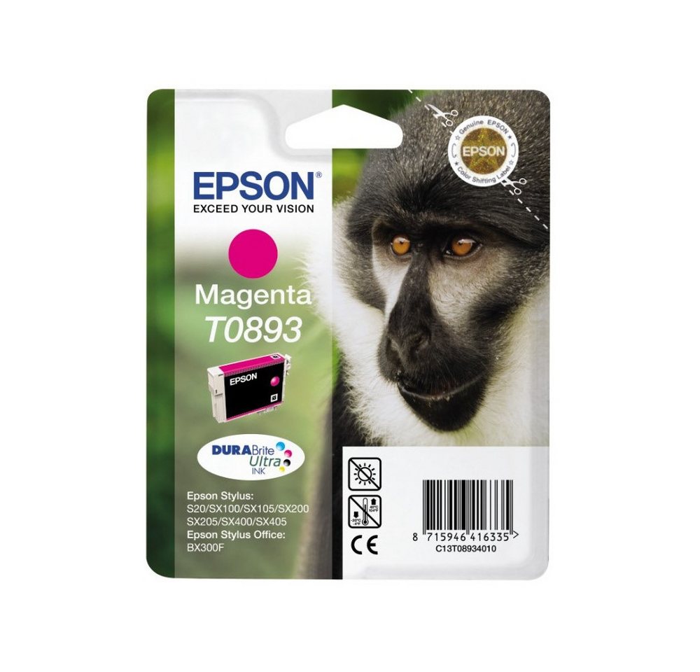 Epson Epson T0893 DURABrite Ultra magenta Druckerpatrone. Elektro-Kabel, Wisch- und wasserfest Epson Epson T0893 DURABrite Ultra magenta Druckerpatrone. Elektro-Kabel, Wisch- und wasserfest von Epson