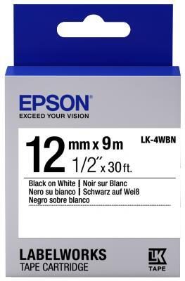 Epson Etikettenkassette LK-4WBN - Standard - schwarz auf weiß - 12mmx9m von Epson