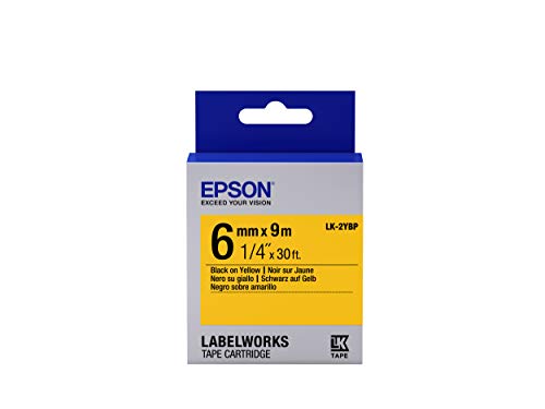 Epson Etikettenkassette Pastell LK-2YBP Schwarz/Gelb 6mm [9m] von Epson