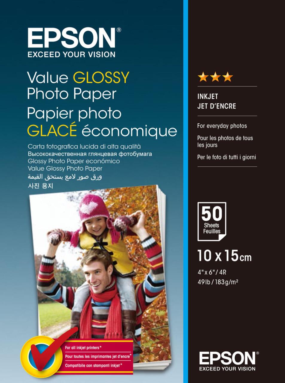Epson Fotopapier Value Glossy 10,0 x 15,0 cm hochglänzend 183 g/m² von Epson
