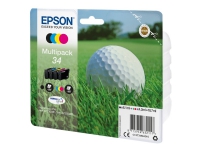 Epson Golf ball Multipack 4-colours 34 DURABrite Ultra Ink, Standardertrag, Tinte auf Pigmentbasis, 6,1 ml, 4,2 ml, 1 Stück(e), Multipack von Epson