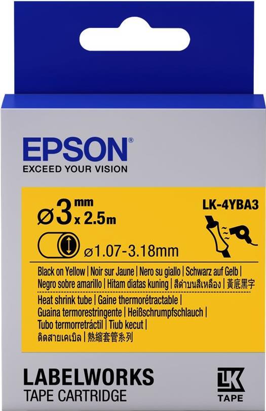 Epson LK-4YBA3 - Schwarz auf Gelb - Rolle (3 cm x 2,5 m) 1 Rolle(n) Rohr - für LabelWorks LW-1000, 300, 400, 600, 700, 900, K400, Z5000, Z5010, Z700, Z710, Z900 von Epson