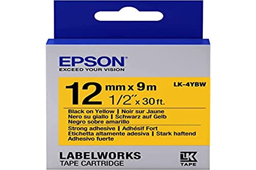 Epson LK-4YBW Schriftband für Etikettendrucker, Schwarz auf Gelb, für LabelWorks LW-1000P LabelWorks LW-300 LabelWorks LW-400 LabelWorks LW-400VP LabelWorks LW-600P, Blisterverpackung Epson LK-4YBW Schriftband für Etikettendrucker, Schwarz auf Gelb, für LabelWorks LW-1000P LabelWorks LW-300 LabelWorks LW-400 LabelWorks LW-400VP LabelWorks LW-600P, Blisterverpackung von Epson