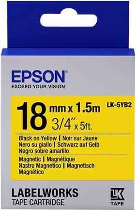 Epson LabelWorks LK-5YB2 - Schwarz auf Weiß - Rolle (1,8 cm x 1,5 m) 1 Rolle(n) magnetische Etiketten - für LabelWorks LW-K400, LW-K400VP, LW-Z700FK (C53S655017) von Epson
