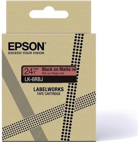 Epson LabelWorks LK-5RBJ - Black on matte red - Rolle (1,8 cm x 8 m) 1 Kassette(n) Hängebox - Bandkassette - für LabelWorks LW-C410, LW-C610 (C53S672072) von Epson