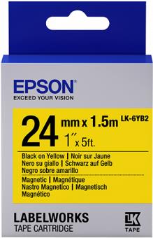 Epson LabelWorks LK-6YB2 - Schwarz auf Weiß - Rolle (1,8 cm x 1,5 m) 1 Rolle(n) magnetische Etiketten - für LabelWorks LW-Z700FK von Epson