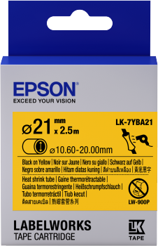 Epson LabelWorks LK-7YBA21 - Schwarz auf Gelb - Rolle (3,6 cm x 3 m) 1 Rolle(n) Rohr - für LabelWorks LW-1000, LW-300, LW-400, LW-600, LW-700, LW-Z900 von Epson