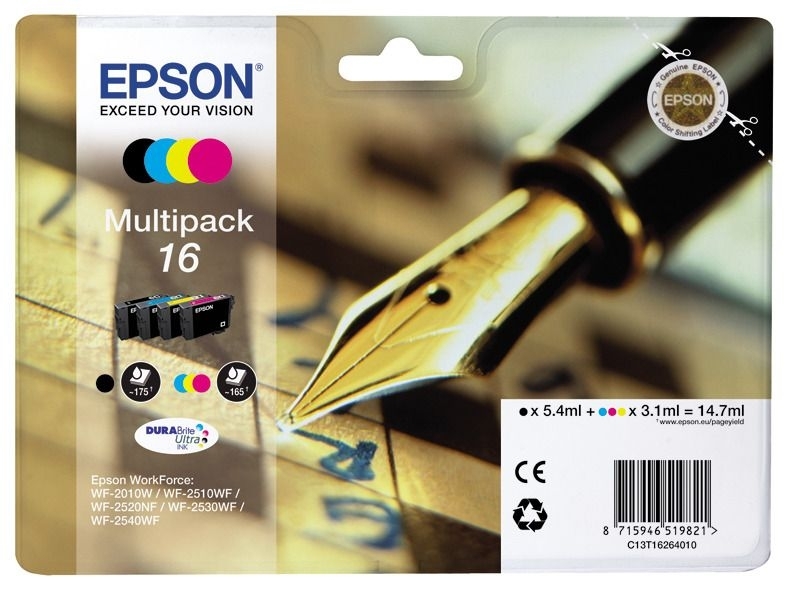 Epson Multipack 4 Farben 16 Ultra Ink T1626 von Epson