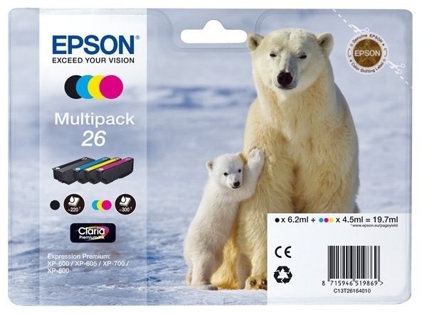 Epson Multipack 4 Farben 26 Claria T2616 von Epson