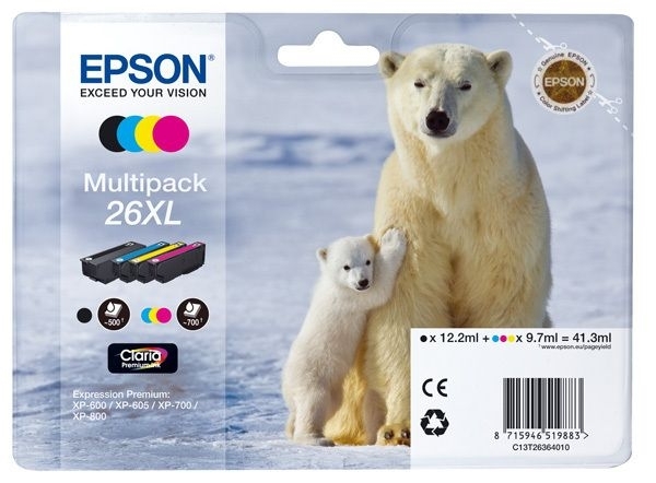 Epson Multipack 4 Farben 26XL Claria T2636 von Epson