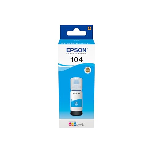 Epson Original 104 EcoTank Tintenflasche (ET-2710 ET-2711 ET-2720 ET-2726 ET-4700 ET-2712 ET-2721) cyan von Epson