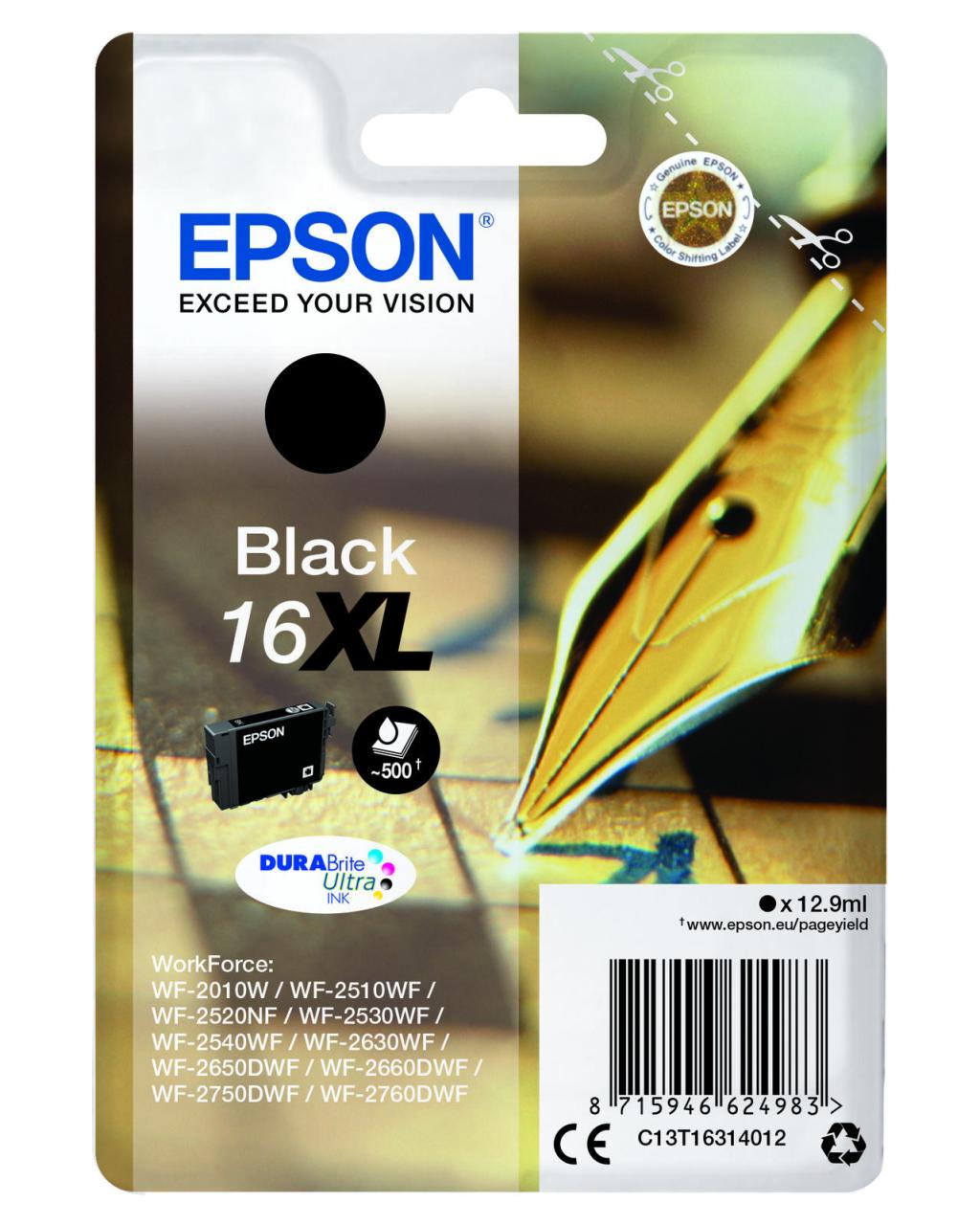 Epson Original 16XL Füller Druckerpatrone - schwarz (C13T16314012) von Epson