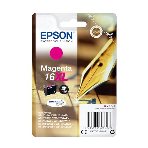 Epson Original 16XL Tinte Füller (WF-2630WF, WF-2650DWF, WF-2660DWF, WF-2750DWF, WF-2760DWF), magenta von Epson