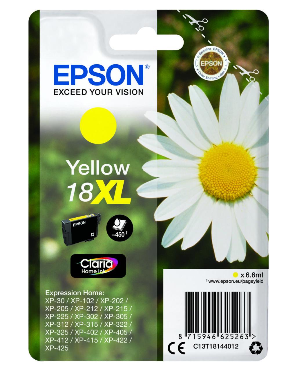 Epson Original 18XL Gänseblümchen Druckerpatrone - gelb (C13T18144012) von Epson