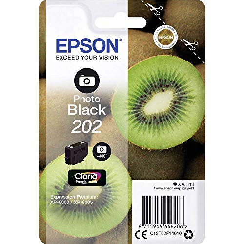 Epson Original 202 Tinte Kiwi (XP-6000, XP-6005, XP-6100, XP-6105), fotoschwarz von Epson