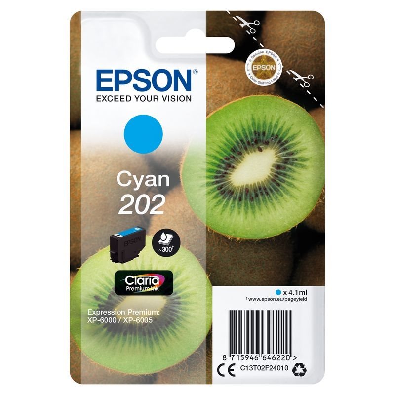 Epson Original 202 Tinte cyan - C13T02F24010 von Epson