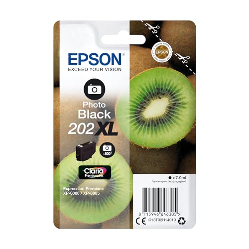 Epson Original 202XL Tinte Kiwi (XP-6000, XP-6005, XP-6100, XP-6105), fotoschwarz von Epson