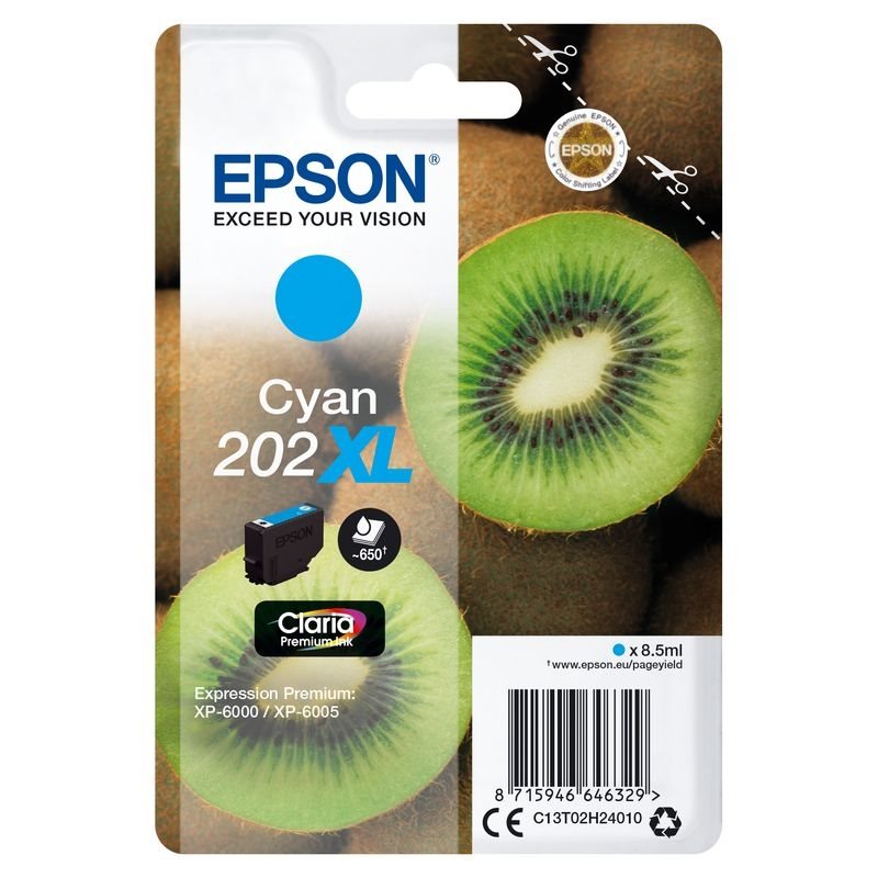 Epson Original 202XL Tinte cyan - C13T02H24010 von Epson