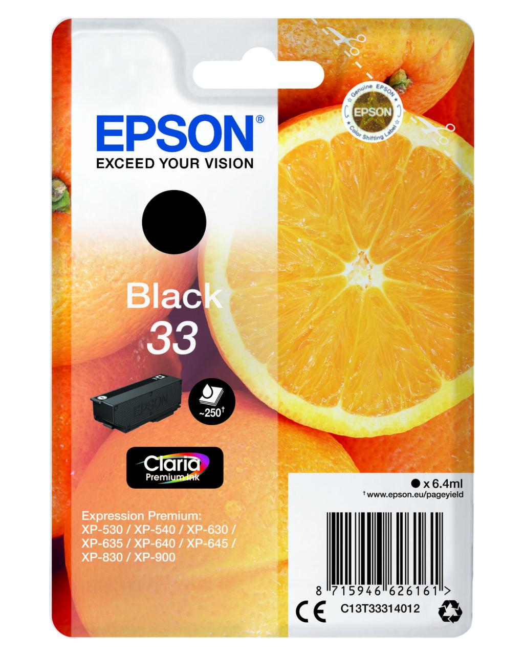 Epson Original 33 Orange Druckerpatrone - schwarz (C13T33314012) von Epson