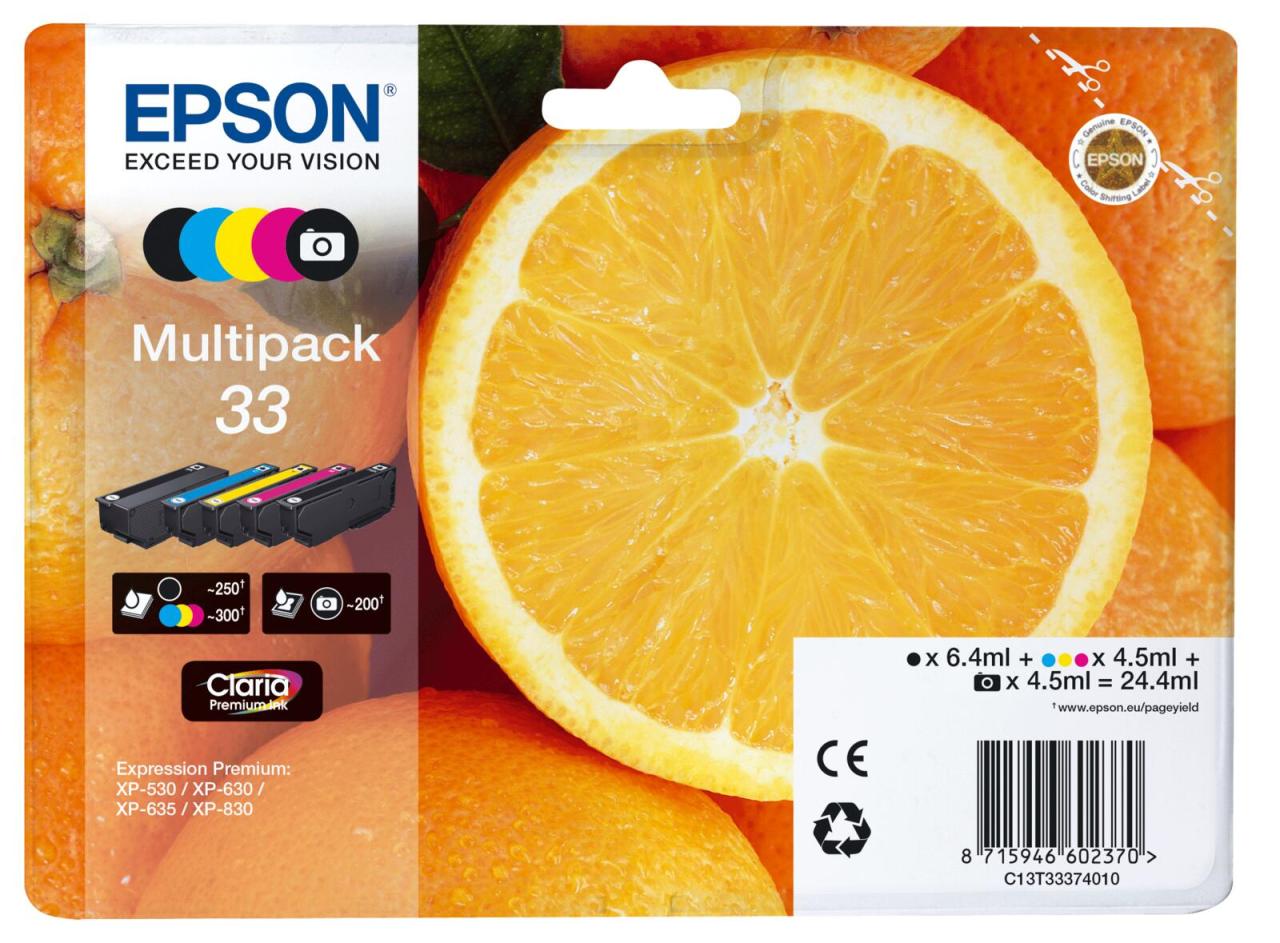 Epson Original 33 Orange Druckerpatronen - 5er Multipack (C13T33374011) von Epson