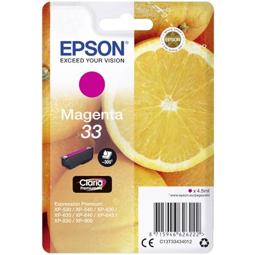 Epson Original 33 Tinte Orange (XP-530, XP-630, XP-635, XP-830, XP-540, XP-640, XP-645, XP-900, XP-7100), magenta von Epson